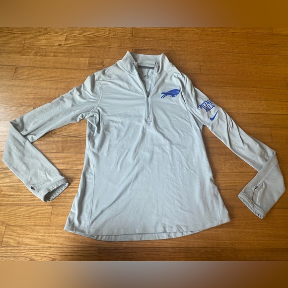 Nike dri-fit quarter zip up NFL Buffalo Bills Blue Gray Long Sleeve Women's Med - Picture 1 of 6
